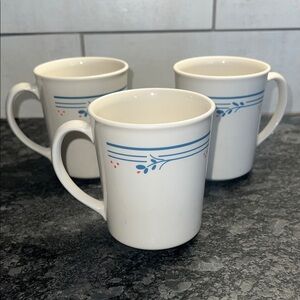 Corning Corelle Country Violets Ceramic Mugs Set of 3.